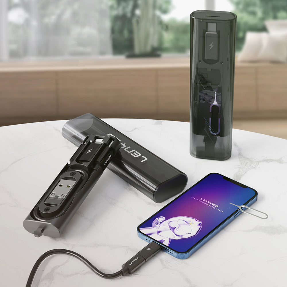 Lenyes LB605 5in1 Type-C to Type-C Kablolu 60W Çevirici Adaptör Seti Saklama Kutusu Lenyes LB605 5in1 Type-C to Type-C Kablolu 60W Çevirici Adaptör Seti Saklama Kutusu